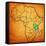 Tanzania on Actual Map of Africa-michal812-Framed Stretched Canvas