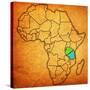 Tanzania on Actual Map of Africa-michal812-Stretched Canvas