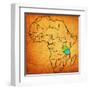 Tanzania on Actual Map of Africa-michal812-Framed Art Print