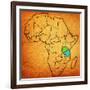 Tanzania on Actual Map of Africa-michal812-Framed Art Print