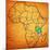 Tanzania on Actual Map of Africa-michal812-Mounted Art Print