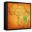 Tanzania on Actual Map of Africa-michal812-Framed Stretched Canvas