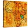 Tanzania on Actual Map of Africa-michal812-Stretched Canvas