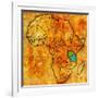 Tanzania on Actual Map of Africa-michal812-Framed Art Print