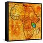 Tanzania on Actual Map of Africa-michal812-Framed Stretched Canvas