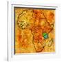 Tanzania on Actual Map of Africa-michal812-Framed Art Print