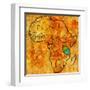 Tanzania on Actual Map of Africa-michal812-Framed Art Print