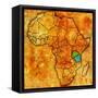 Tanzania on Actual Map of Africa-michal812-Framed Stretched Canvas