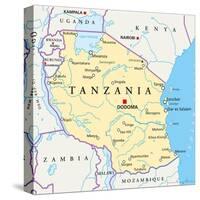 Tanzania Political Map-Peter Hermes Furian-Stretched Canvas