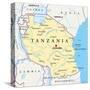 Tanzania Political Map-Peter Hermes Furian-Stretched Canvas