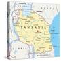 Tanzania Political Map-Peter Hermes Furian-Stretched Canvas