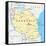 Tanzania Political Map-Peter Hermes Furian-Framed Stretched Canvas