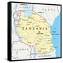 Tanzania Political Map-Peter Hermes Furian-Framed Stretched Canvas