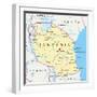 Tanzania Political Map-Peter Hermes Furian-Framed Art Print