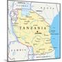 Tanzania Political Map-Peter Hermes Furian-Mounted Art Print