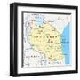 Tanzania Political Map-Peter Hermes Furian-Framed Art Print