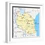 Tanzania Political Map-Peter Hermes Furian-Framed Art Print