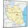 Tanzania Political Map-Peter Hermes Furian-Mounted Art Print