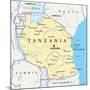 Tanzania Political Map-Peter Hermes Furian-Mounted Art Print