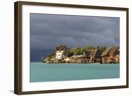 Tanzania, Zanzibar, Nungwi, Tourist Resort on Stilts-Anthony Asael-Framed Photographic Print