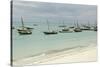 Tanzania, Zanzibar, Nungwi, Traditional Fisherman Boat on White Beach-Anthony Asael-Stretched Canvas