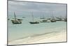 Tanzania, Zanzibar, Nungwi, Traditional Fisherman Boat on White Beach-Anthony Asael-Mounted Photographic Print