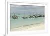 Tanzania, Zanzibar, Nungwi, Traditional Fisherman Boat on White Beach-Anthony Asael-Framed Photographic Print