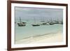 Tanzania, Zanzibar, Nungwi, Traditional Fisherman Boat on White Beach-Anthony Asael-Framed Photographic Print