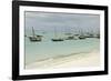 Tanzania, Zanzibar, Nungwi, Traditional Fisherman Boat on White Beach-Anthony Asael-Framed Photographic Print