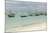 Tanzania, Zanzibar, Nungwi, Traditional Fisherman Boat on White Beach-Anthony Asael-Mounted Photographic Print