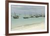 Tanzania, Zanzibar, Nungwi, Traditional Fisherman Boat on White Beach-Anthony Asael-Framed Photographic Print