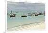 Tanzania, Zanzibar, Nungwi, Traditional Fisherman Boat on White Beach-Anthony Asael-Framed Photographic Print