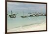 Tanzania, Zanzibar, Nungwi, Traditional Fisherman Boat on White Beach-Anthony Asael-Framed Photographic Print