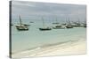 Tanzania, Zanzibar, Nungwi, Traditional Fisherman Boat on White Beach-Anthony Asael-Stretched Canvas