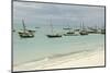 Tanzania, Zanzibar, Nungwi, Traditional Fisherman Boat on White Beach-Anthony Asael-Mounted Photographic Print