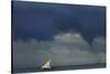 Tanzania, Zanzibar, Nungwi, Traditional Sailing Boat with Storm-Anthony Asael-Stretched Canvas