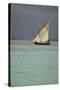 Tanzania, Zanzibar, Nungwi, Traditional Sailing Boat with Storm-Anthony Asael-Stretched Canvas