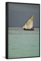 Tanzania, Zanzibar, Nungwi, Traditional Sailing Boat with Storm-Anthony Asael-Framed Photographic Print