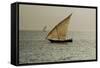 Tanzania, Zanzibar, Nungwi, Traditional Sailing Boat with Storm-Anthony Asael-Framed Stretched Canvas