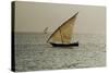 Tanzania, Zanzibar, Nungwi, Traditional Sailing Boat with Storm-Anthony Asael-Stretched Canvas