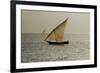 Tanzania, Zanzibar, Nungwi, Traditional Sailing Boat with Storm-Anthony Asael-Framed Photographic Print