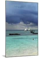 Tanzania, Zanzibar, Nungwi, Traditional Sailing Boat with Storm-Anthony Asael-Mounted Photographic Print