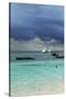 Tanzania, Zanzibar, Nungwi, Traditional Sailing Boat with Storm-Anthony Asael-Stretched Canvas