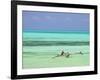 Tanzania, Zanzibar, Unguja, Jambiani, a Man Sits on His Boat Near the Shore-Nick Ledger-Framed Photographic Print