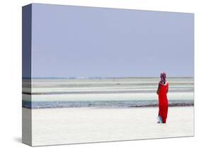 Tanzania, Zanzibar, Unguja, Pongwe, a Lady Looks Out to Sea-Nick Ledger-Stretched Canvas