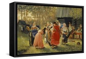 Tanzende junge Frauen im Dorf. 1889-Alexej Korsuchin-Framed Stretched Canvas