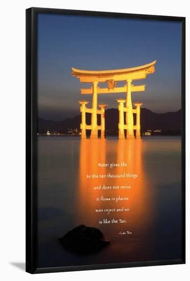 Tao River (Shrine, Lao Tsu Quote) Art Poster Print-null-Framed Poster