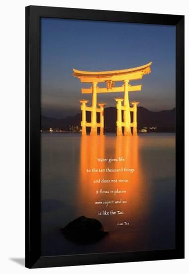 Tao River (Shrine, Lao Tsu Quote) Art Poster Print-null-Framed Poster