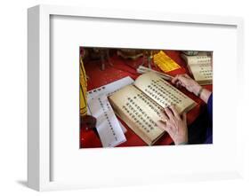 Taoist ceremony in a temple-Godong-Framed Photographic Print