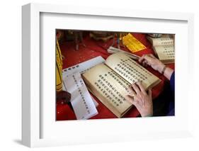 Taoist ceremony in a temple-Godong-Framed Photographic Print